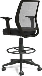 Staples Drafting Stool, Mesh, Ergonomic, Adjustable Height, Swivel, Black