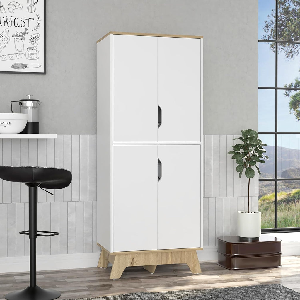 Rectangle Kitchen Pantry Light Oak and White,Buffet Kitchen Sideboard,for Kitchen,Dining Room,15.7 * 23.6 * 59.2