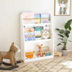CASIRIS 3-Tier Kids Book Shelf — Compact MDF Kids Book Rack for Reading Corners, Bedrooms, Playrooms, Nurseries, Classrooms, and Homeschool Spaces (Pink)