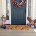 Patriotic Door Mat 4th of July Star Doormat Independence Day Welcome Doormats National Day Front Door Rugs for Entrance Porch Outdoors Decor 17" x 29"