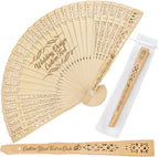 Personalized Wedding Fans For Guests Bulk Custom Wooden Folding Hand Fans With Organza Bags For Wedding Party Baby Shower Graduation
