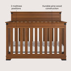 Child Craft Redmond 3-Piece Nursery Set, Includes 4-in-1 Convertible Crib, Dresser, and Chest (Coach Cherry)