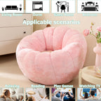 Pumpkin Bean Bag Sofa Chair, Bean Bag Chair with Filler for Teens, Kids, Toddler, Comfy and Lazy Sofa for Dorm, Apartment, Living Room and Bedroom, Pink