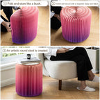 Portable Paper Folding Stool - Artistic Style Folding Paper Stool Sofa - Kraft Paper Honeycomb Structure Strong Load-Bearing Capacity - Shoe Bench, Side Table, Bedside Table,B,H:44CM/17IN