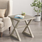 End Side Table, Modern Simplistic End Table, Night Stand, Open Shelf Design X-Legs Nightstand, Criss-Crossed Bedside Table for Living Room Bedroom