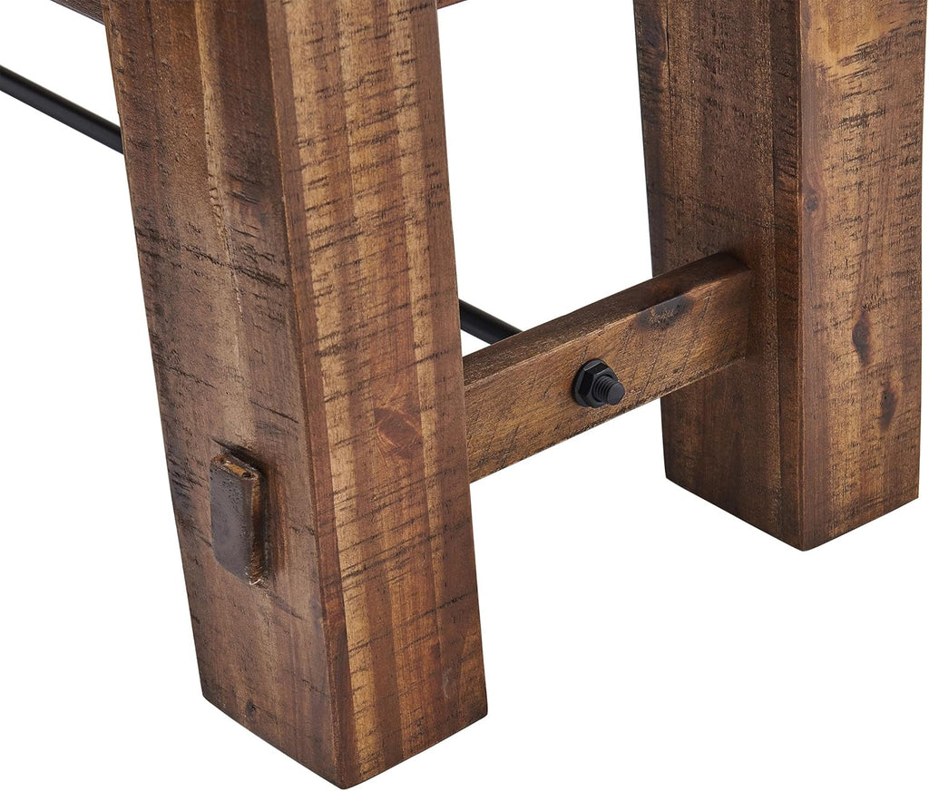 Durango Rustic Farmhouse Style 60-Inch Wood Bench - Industrial Modern Accent Furniture with Solid Wood Seat for Entryway, Dining Room, Hallway, Foyer, or Kitchen by Alaterre Furniture