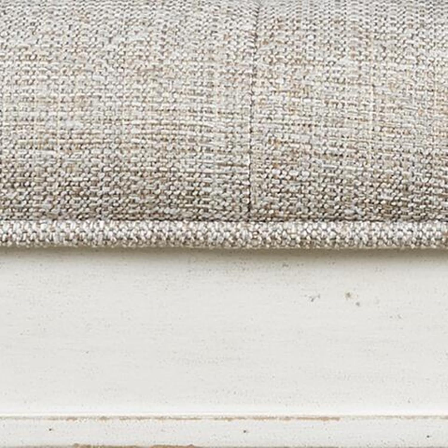 Signature Design by Ashley Realyn French Country Upholstered Tufted Accent Bench with Foam Cushion and Scrolled Arms, Wood Frame, 25.88" High, Antique White