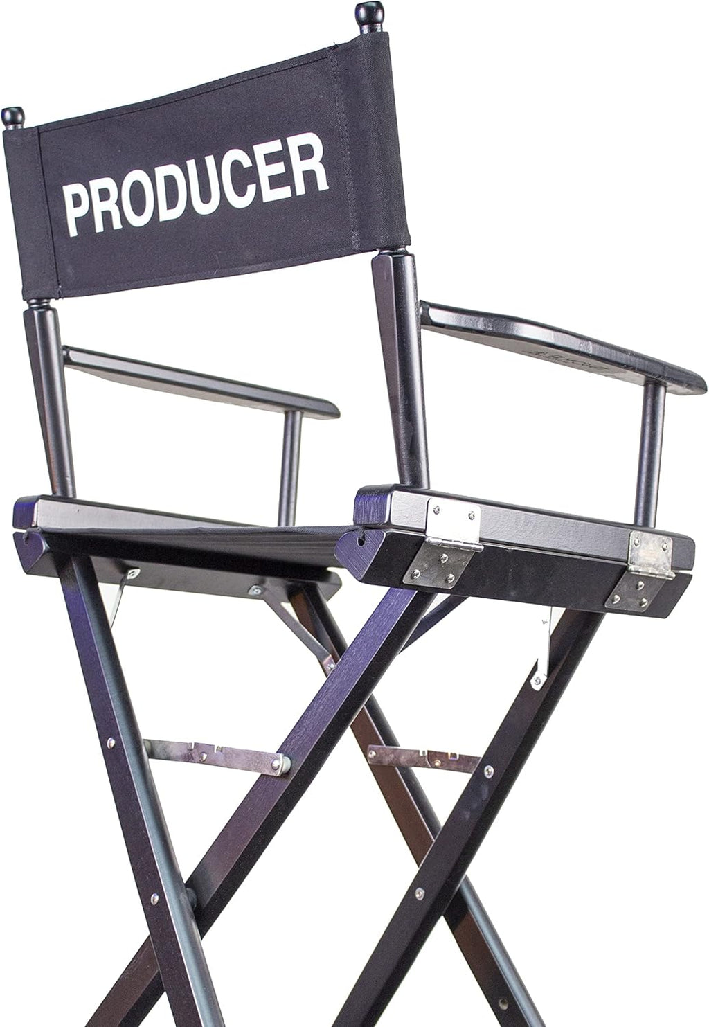 Filmcraft Professional Grade Studio Director's Chair Medium Seat Height (24 inch) with Black Finish and Black Canvas
