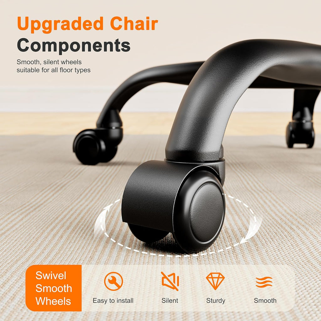 Shintenchi High Back Executive Office Chair, Ergonomic PU Computer Desk Chair with 3-Level Tilt, Padded Armrests 360° Swivel Free Task Chairs for Home Office, 330 Pound Capacity, Black