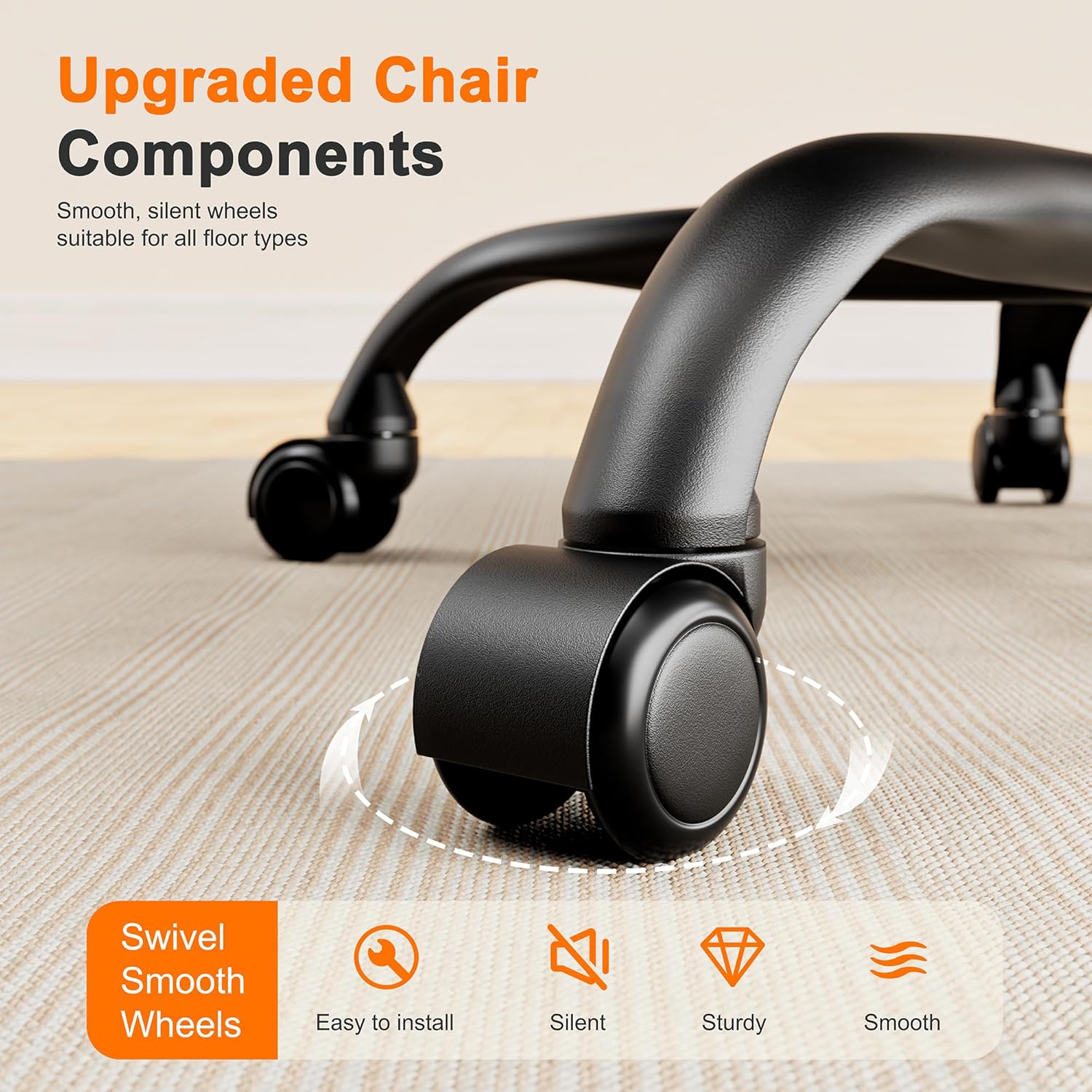 Shintenchi High Back Executive Office Chair, Ergonomic PU Computer Desk Chair with 3-Level Tilt, Padded Armrests 360° Swivel Free Task Chairs for Home Office, 330 Pound Capacity, Black