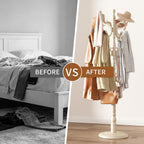 Wood Coat Rack Stand Wooden Coat Rack Freestanding,White | Hall Coat Tree with Sturdy Round Base 14 Hooks for Hat Bag Purses Vintage Coat Tree Hanger Stand for Entryway Hallway Bedroom