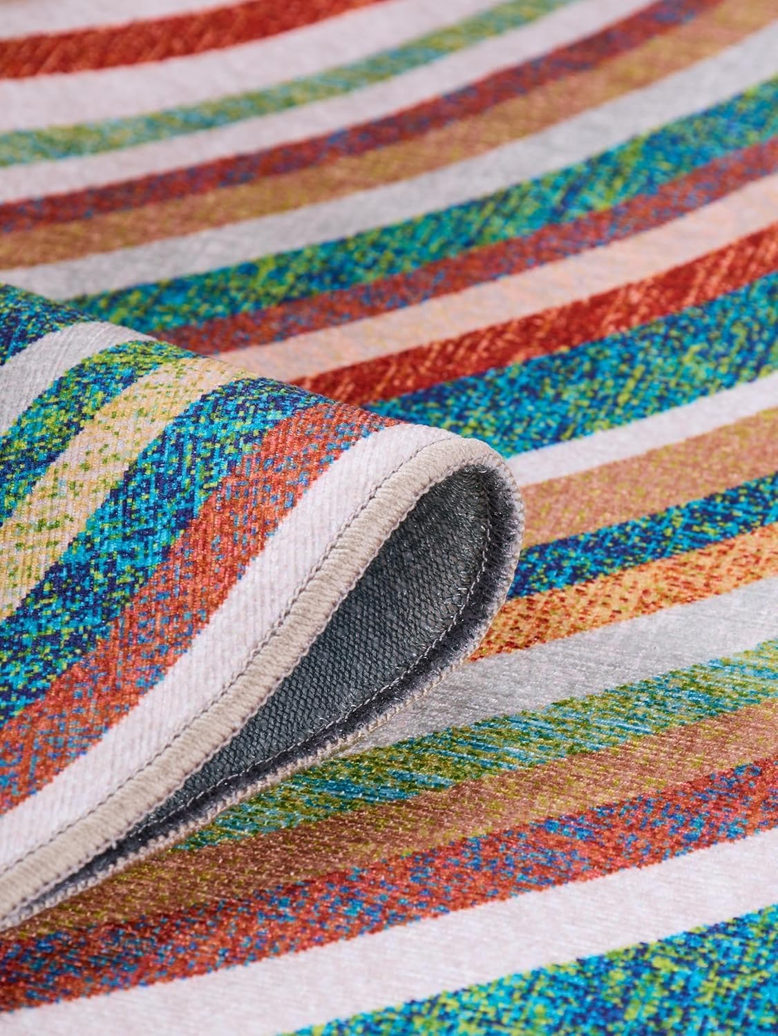 Multicolor Washable Outdoor Rug 8' x 10', Colorful, Stain Resistant, Easy Clean, Waterproof, Durable Area Rug for Outdoor Patio, Deck, Porch, Entryway, Foyer