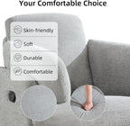 CANMOV Swivel Rocker Recliner, Manual Recliner Chair for Adults, Nursery Glider Rocking Chair with 2 Bolster Pillows and Hidden Storage, Light Grey