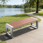 Metal Bench Outdoor, Double Garden Bench, 201 Stainless Steel Frame, Suitable for Parks, Terraces, Lawns, Courtyards, and Entrances, 1700lbs(120x40x45cm/47x16x18in)
