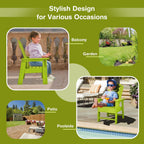 Giantex Adirondack Chair, Kids HDPE Patio Lawn Chair with Ergonomic Backrest for Deck, Porch, Backyard, Poolside, Indoor, Weather Resistance Toddler Outdoor Chair (1, Green)