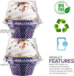Stock Your Home Individual Plastic Cupcake Containers with Connected Airtight Dome Lid (800 Count), Clear Single Cupcake Container, BPA Free