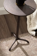 Kate and Laurel Henshall Mid-Century Metal Round Side Table, 12 x 12 x 24, Bronze, Sand Cast Aluminum Sculptural Indoor Plant Stand with Tripod Base for Use as End Table or Bedroom Nightstand