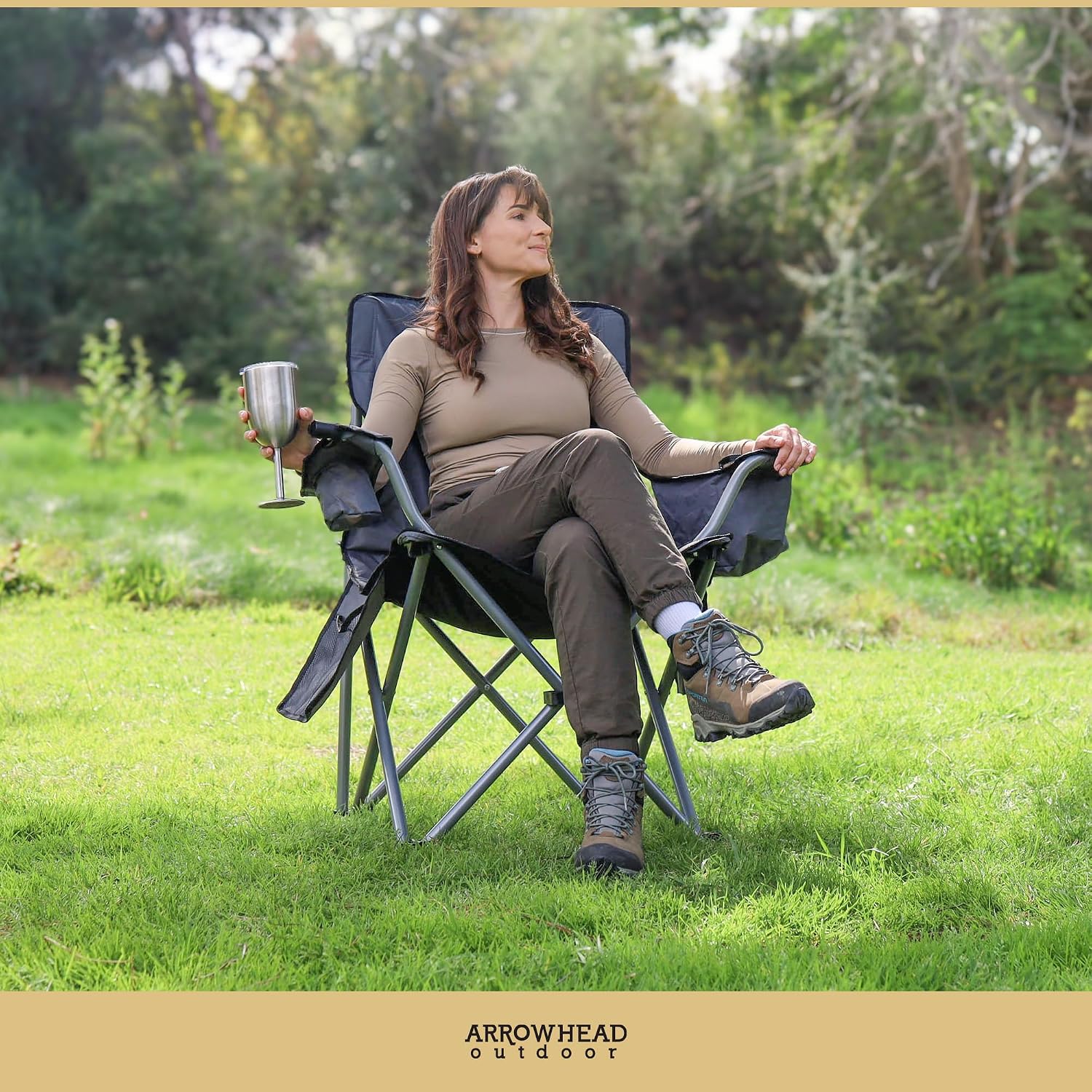 Folding Hammock Chair, Heavy Duty Camping Seat | Removable Footrest, Padded Comfort, and 300lb Capacity, Beach, Tailgating, Fishing, Patio, Hunting, Backyard, Picnic, Lawn