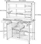 Polibi Potting Bench Table with 4 Open Shelves and 2 Drawers, 66" Large Farmhouse Wooden Outdoor Patio Workstation, Garden Potting Bench with Cabinet for Backyard, Mudroom (Brown, 66'')