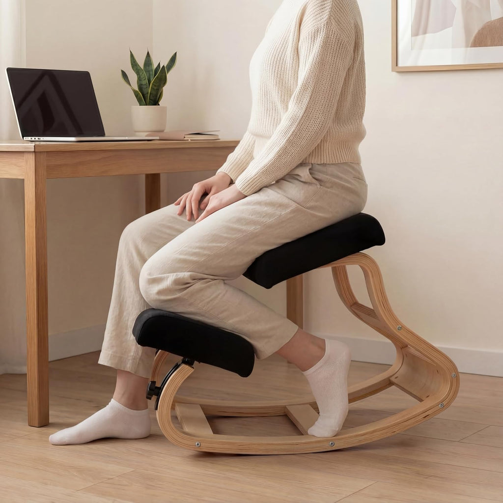 NYPOT Ergonomic Kneeling Chair with Adjustable Seats - Knee Chair for Posture Correction & Kneel Rocking Stool for Desk - Back Pain Relief and Support for Home and Office
