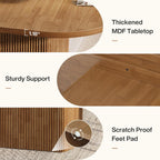 Tribesigns 47.24" Oval Dining Table, Rustic Wooden Kitchen Table with Wooden Base for 4, Small Farmhouse Dinner Table for Home Dining Room, Kitchen, Living Room, Brown