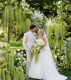 12 Pcs Neon Green Preserved Hanging Amaranthus Flowers - 23" Cascading Dried Flower Tassels for Wedding Arch, Floral Garland, Vase Arrangements & Home Decor
