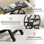 Tribesigns End Table for Living Room, 3-Tier Narrow Side Table with Storage, Wood Sofa Side Table with Geometric Metal Frame, Industrial Nightstand and Bedside Table for Bedroom, Black