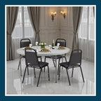 OEF Furnishings OEF9110-B/4 Banquet Chairs Premium Commercial Seating (4 Pack, Vinyl, Black, Black Frame)