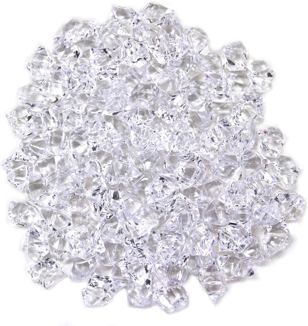 Quality Clear Acrylic Crushed Ice Ice Rocks for Vase Fillers and Table Decorating - About 105-120 Pieces