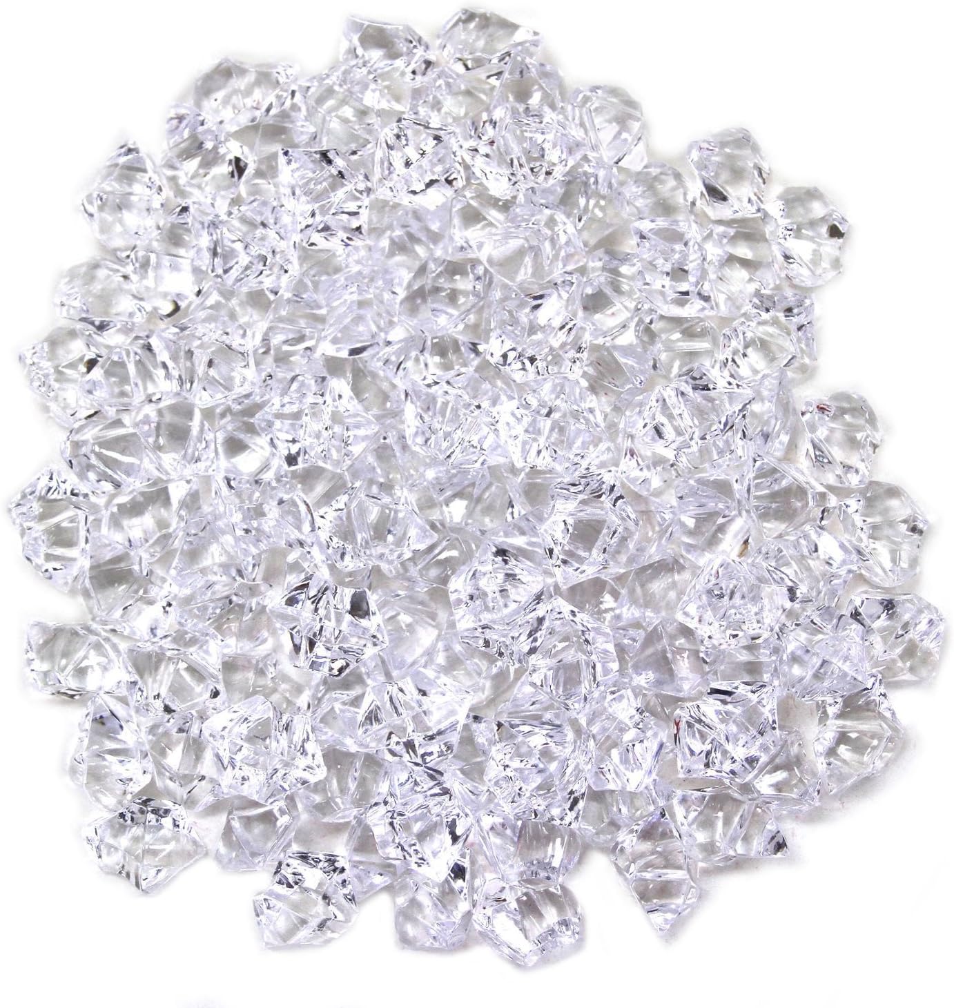 Quality Clear Acrylic Crushed Ice Ice Rocks for Vase Fillers and Table Decorating - About 105-120 Pieces
