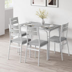 Dining Table for 4, Small Table and Chairs Set of 4, Square Dinette Set for 4, Dinner Table Set, 5 Piece Kitchen & Dining Room Sets for Small Space, Apartment (White, Dining Table with 4 Chairs)