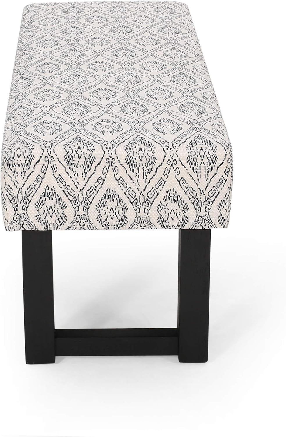 Cassie Boho Fabric Bench, Black Print