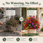 Lethargic Artificial Flowers for Outdoors with Ground Stakes 1 Pack, Lifelike Faux Flowers No Maintenance Faux Plants for for Porch, Garden, Planters, Patio, Cemetery Decoration (Mixed, 1Pc 48 Stems)