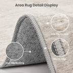 Valenrug Area Rugs 9x12 Living Room - Stain Resistant 9x12 Area Rugs for Living Room, Non Slip Backing Printed Rugs for Bedroom, Folable Machine Washable Rugs (9'x12', Beige)