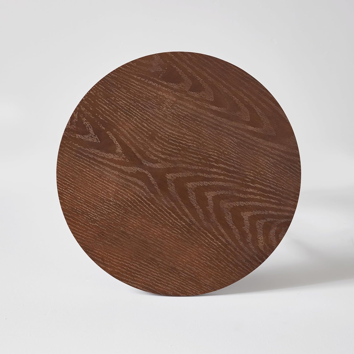Solid Wood Side Table, 19.68" Rustic End Table for Living Room, Natural Wooden Accent Table, Small Round Corner Nightstand for Couch, Bedroom, Balcony, Walnut