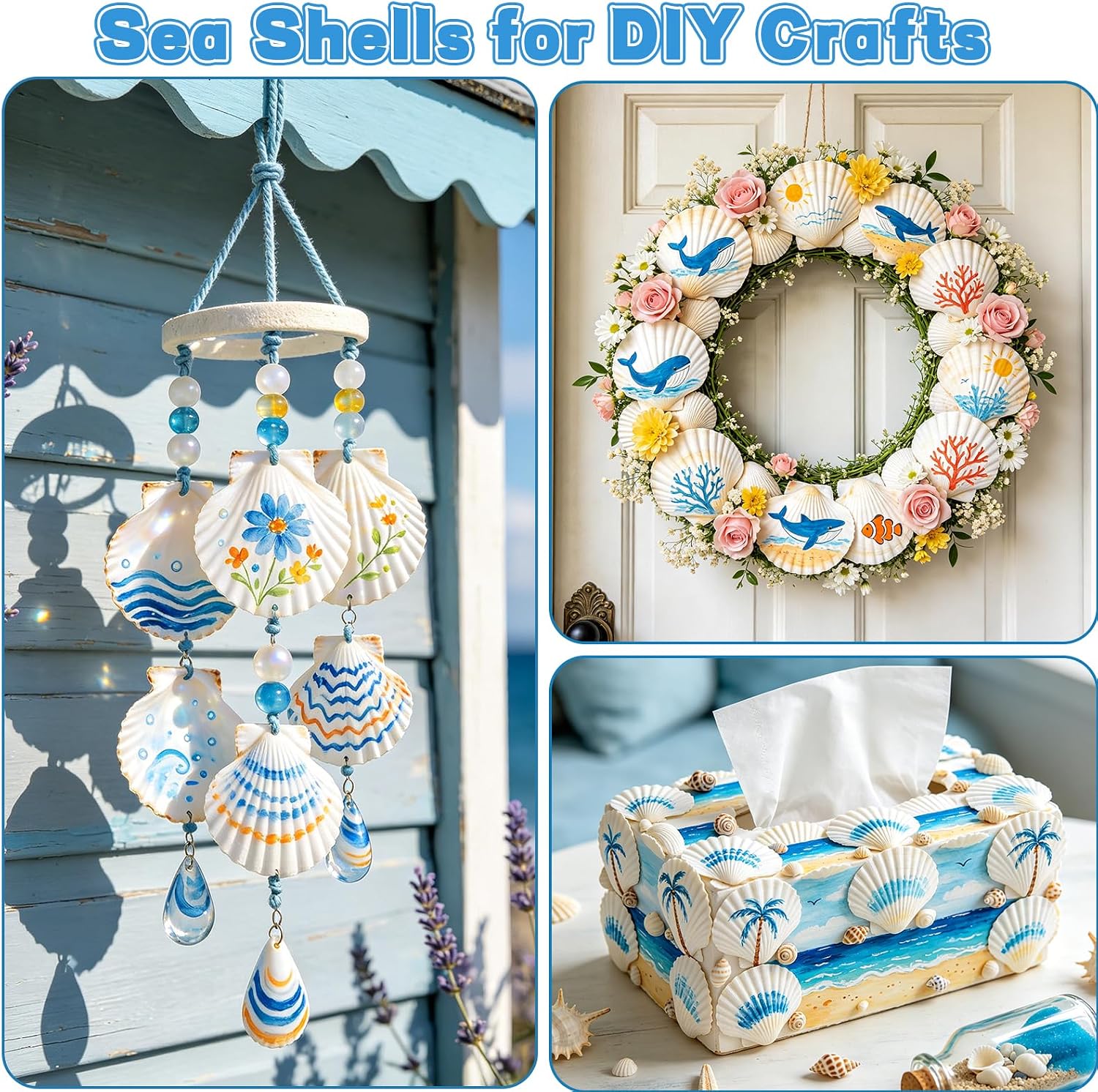 20PCS Natural White Scallop Shells 3-4 Inch for Crafts, DIY Painting, Beach Sea Home Decor, Large Seashells Bulk for Ocean Themed Party Decoupage Decoration