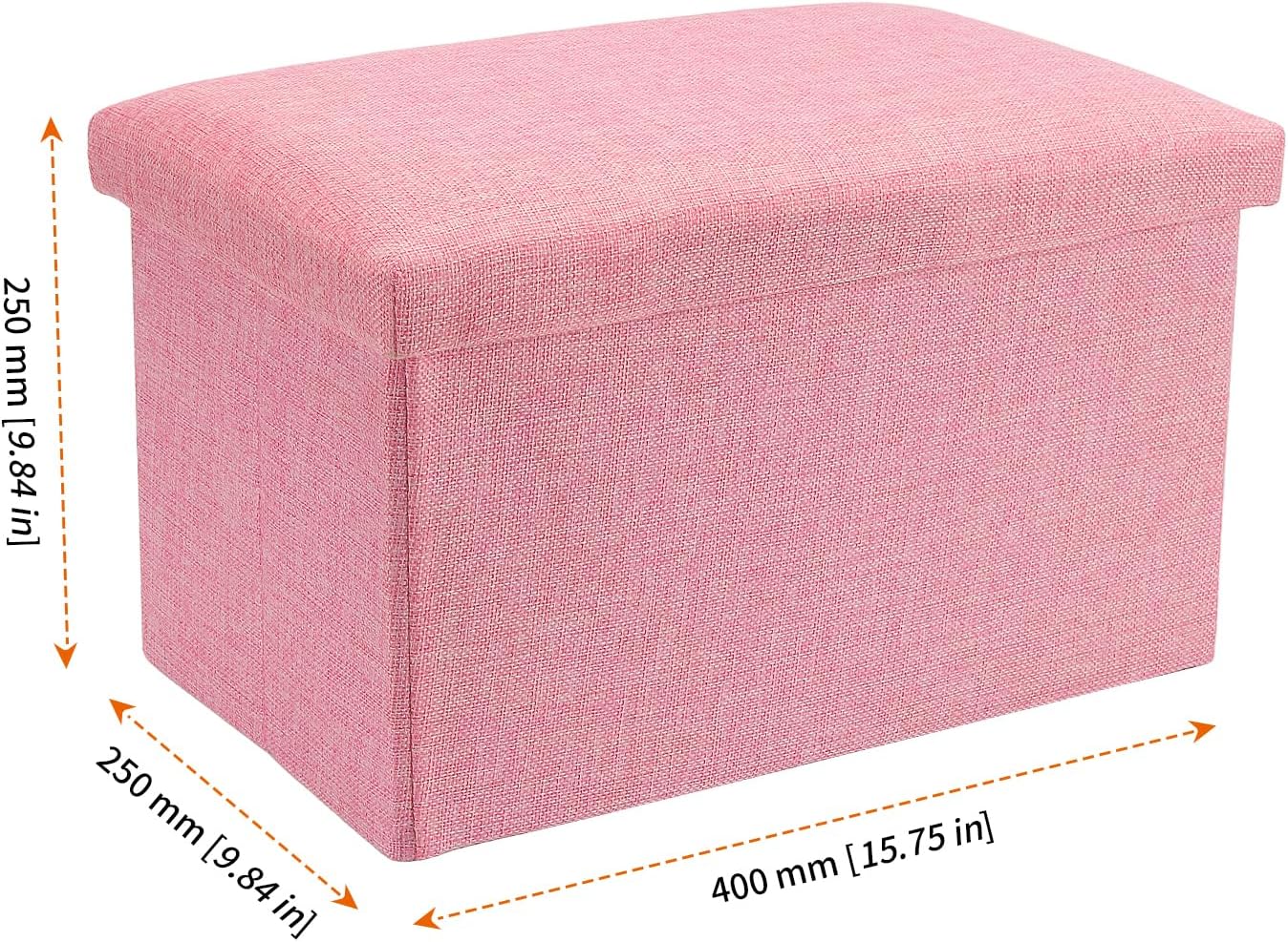 HOZEON 3 Pack 15.7 x 9.8 x 9.10 Inches Folding Storage Ottoman, Pink Rectangle Footrest Seat, Multifunctional Foot Stool for Living Room, Office, Traveling, Fishing, Camping