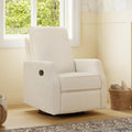 Davinci Lucas Pillowback Swivel Recliner in Cozy Cream Boucle, Greenguard Gold & CertiPUR-US Certified