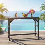 HIPS Outdoor Patio Bar Table, All Weather HIPS Table for Outside, 55" Rectangular High Top Table for Poolside, Patio, Balcony, Deck (Black, Bar Table)