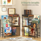 Record Player Stand, Turntable Stand with 4-Tier Vinyl Record Storage, Record Player Table Storage up to 200+ Albums, Record Player Cabinet with Vinyl Display Holder Shelf, vinyl Table for Living Room