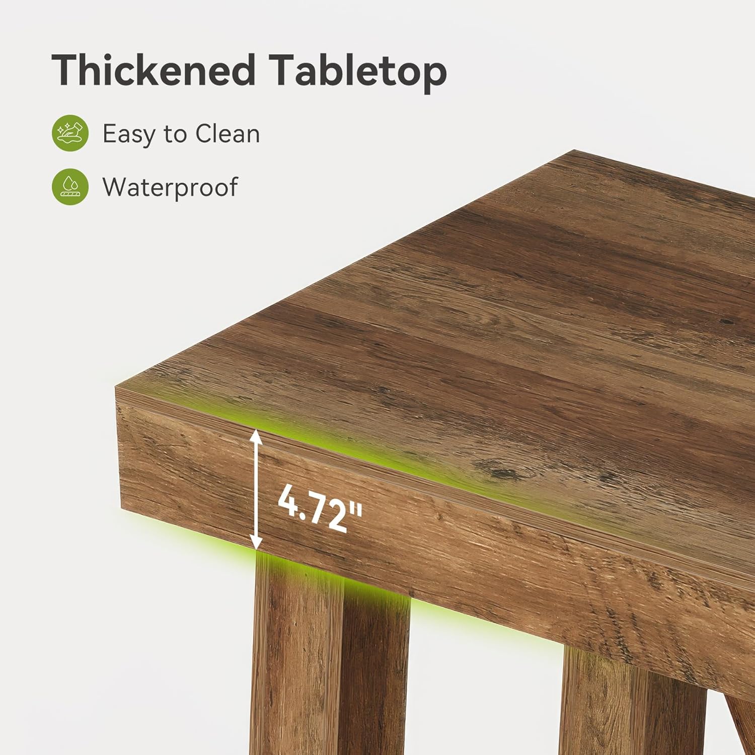 LITTLE TREE Bar Table, 55'' Long Counter Height Pub Table, Farmhouse Wooden Tall Bistro Tabletop, Rectangular Home Coffee Bar Unit for Dining Room, Kitchen, Living Room, Basement, Rustic Brown