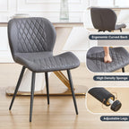 Dining Chairs Set of 4, Comfy Modern Dining Chairs with Thick Cushions, Upholstered Fabric Kitchen Side Chairs with Adjustable Metal Legs for Dining Room (Dark Grey)
