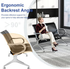 KINTNESS Airport Waiting Chair Reception Bench - Set of 2 Visitor Guest Sofa for for Salon Airport Bank Hospital Market, 2-Seat, Black