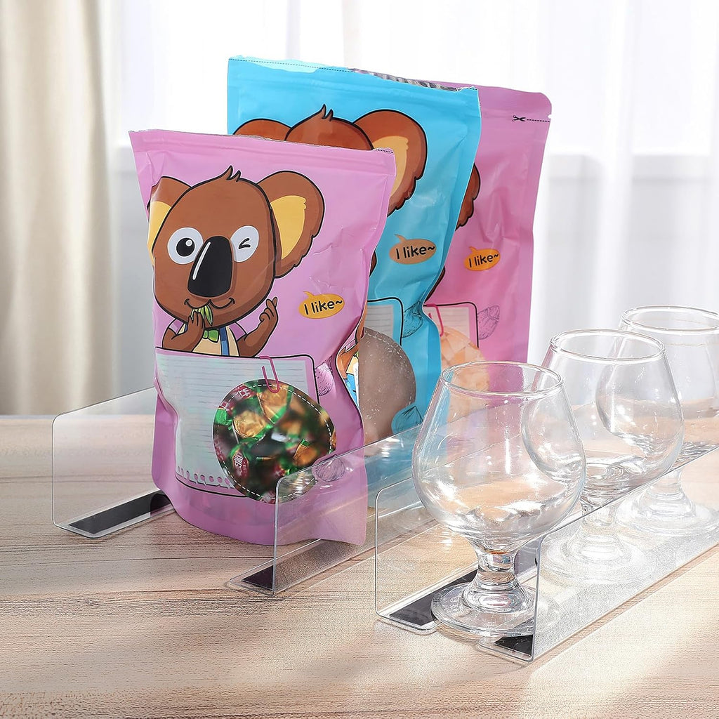 Homoyoyo 10pcs L-Shaped PVC Closet Dividers 20cm High Plastic Shelf Organizers for Cabinet and Dresser Storage Separation