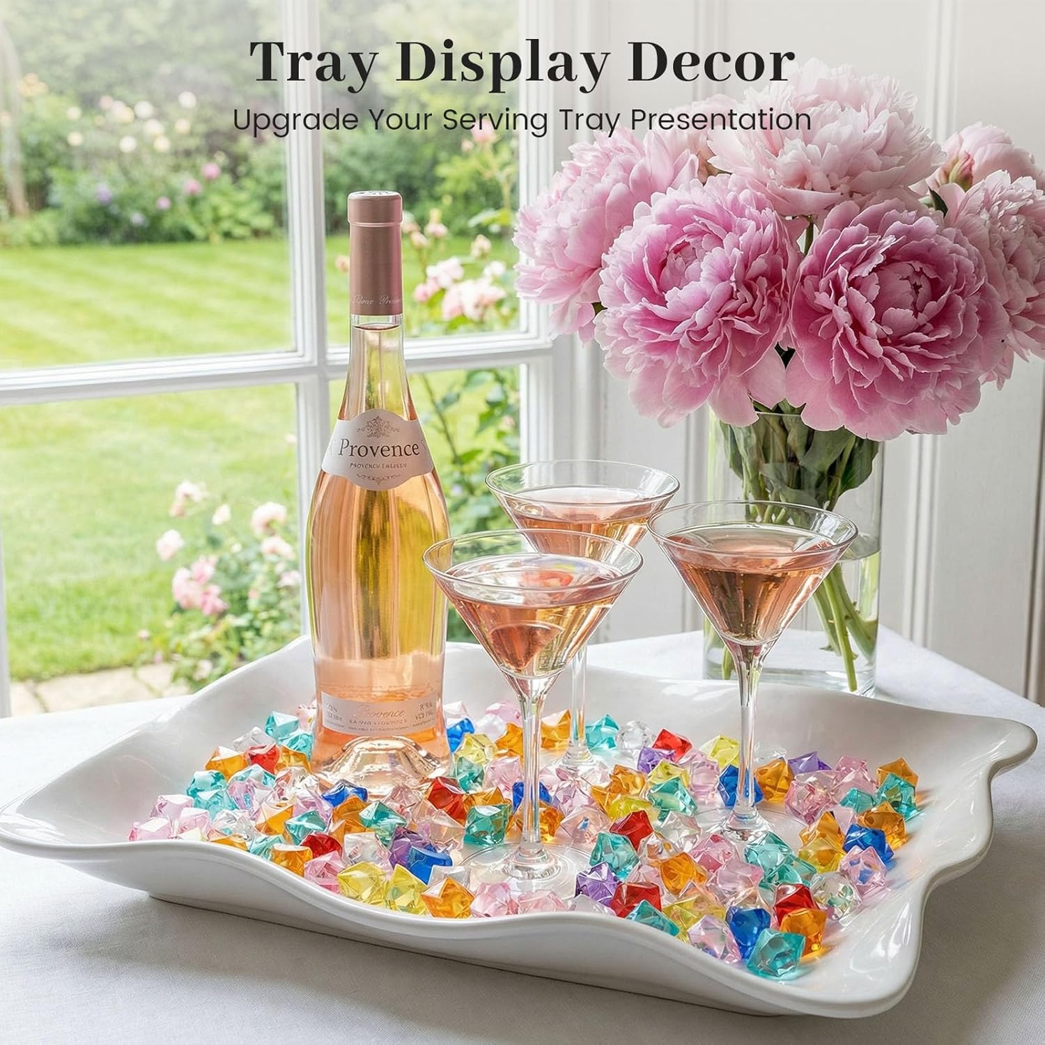 DomeStar 150PCS Multicolored Acrylic Fake Gems, Crushed Ice Rocks Pirate Treasure Jewels Vase Fillers, Table Scatter, Sensory Bin Filler, Photo Props, Pirate Party Favors Easter Decor