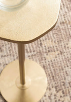 Kate and Laurel Pianka Decorative Modern Pedestal Round Drink Table, 7 x 7 x 22, Gold, Cast Aluminum Mini Table with Organic Tabletop Shape for Use as Small Plant Stand or Living Room Accent