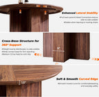 OKD 47 Inch Modern Wood Round Dining Table for 4, Dining Room Table with Stable Cross Pedestal Base & Thick Tabletop, Sturdy Circle Kitchen Table for Dinner Room, Kitchen, Nook, Rustic Walnut