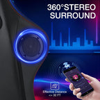 HOFFREE Gaming Chair with Music Rhythm RGB LED Lights and Bluetooth Speakers Ergonomic Massage Computer Gaming Chair with Footrest Video Game Chair High Back with Lumbar Support Red and Black