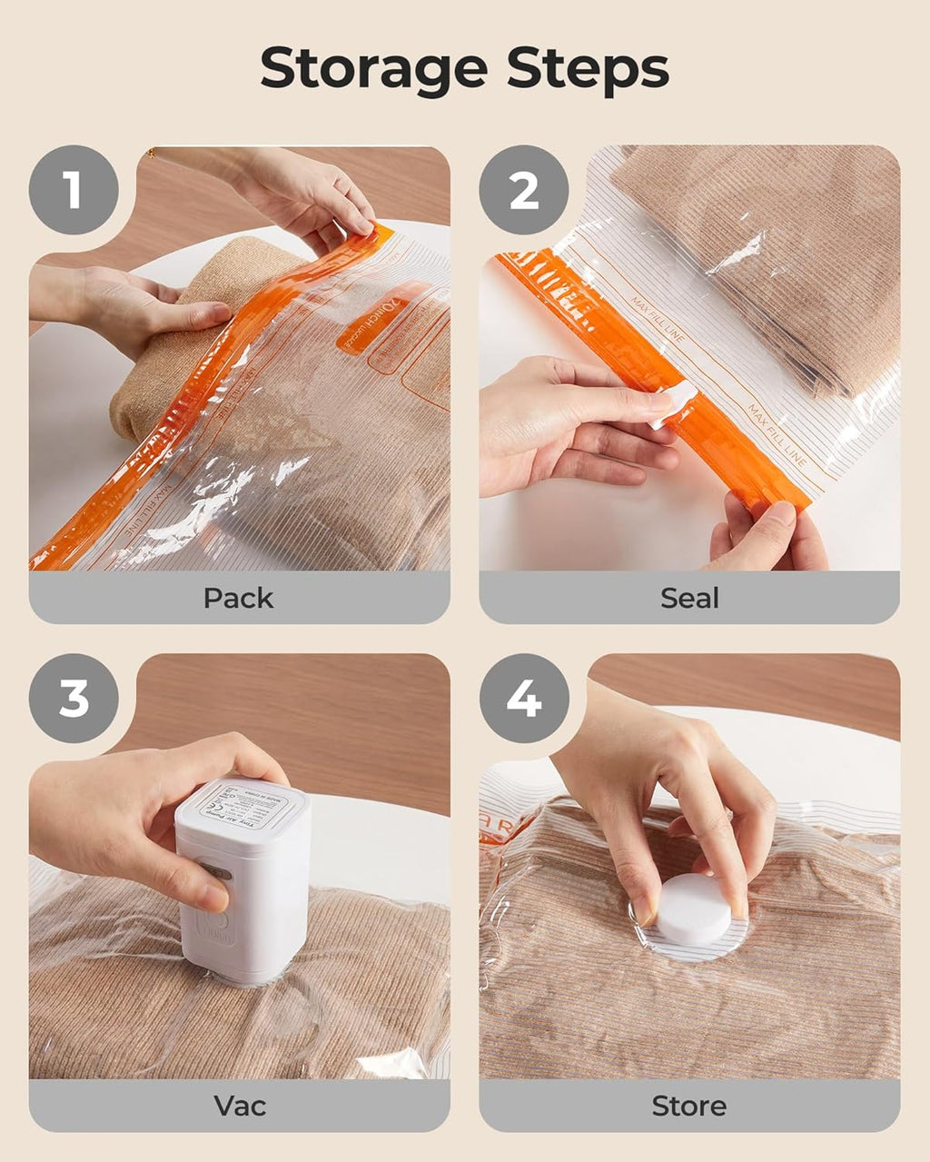 BAGSMART Travel Vacuum Bags with Rechargeable Electric Pump, 18PC Kit | Wireless Pump, Bonus Shoe, Laundry & Toiletry Bags, Reclaim 80% luggage space. Ideal for suitcase packing, travel & home.