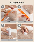 BAGSMART Travel Vacuum Bags with Rechargeable Electric Pump, 18PC Kit | Wireless Pump, Bonus Shoe, Laundry & Toiletry Bags, Reclaim 80% luggage space. Ideal for suitcase packing, travel & home.